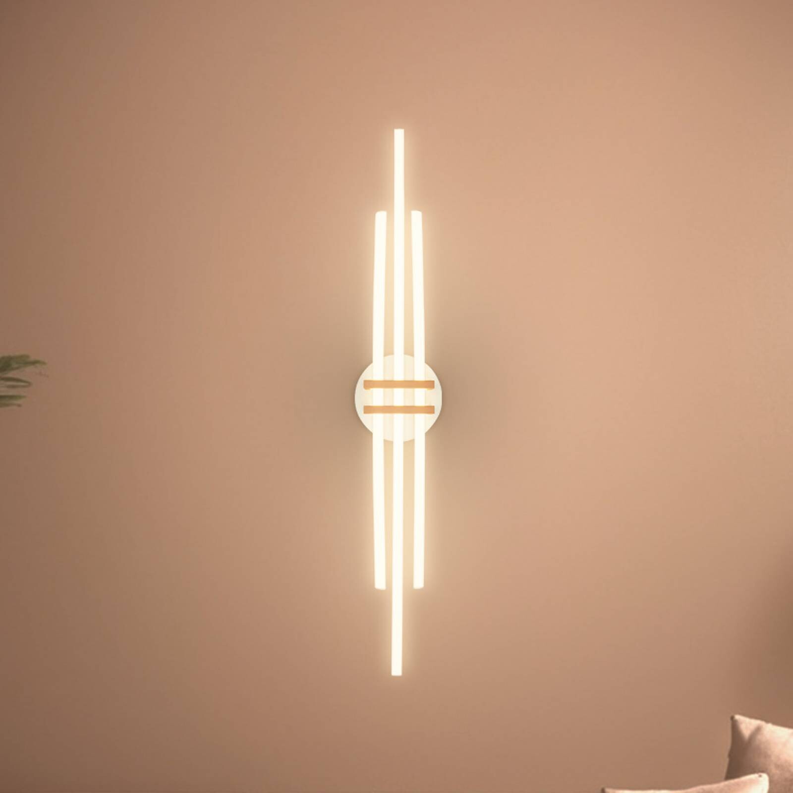 Stropné LED svetlo Tinka, svetlošedá/hnedá, dĺžka 98 cm