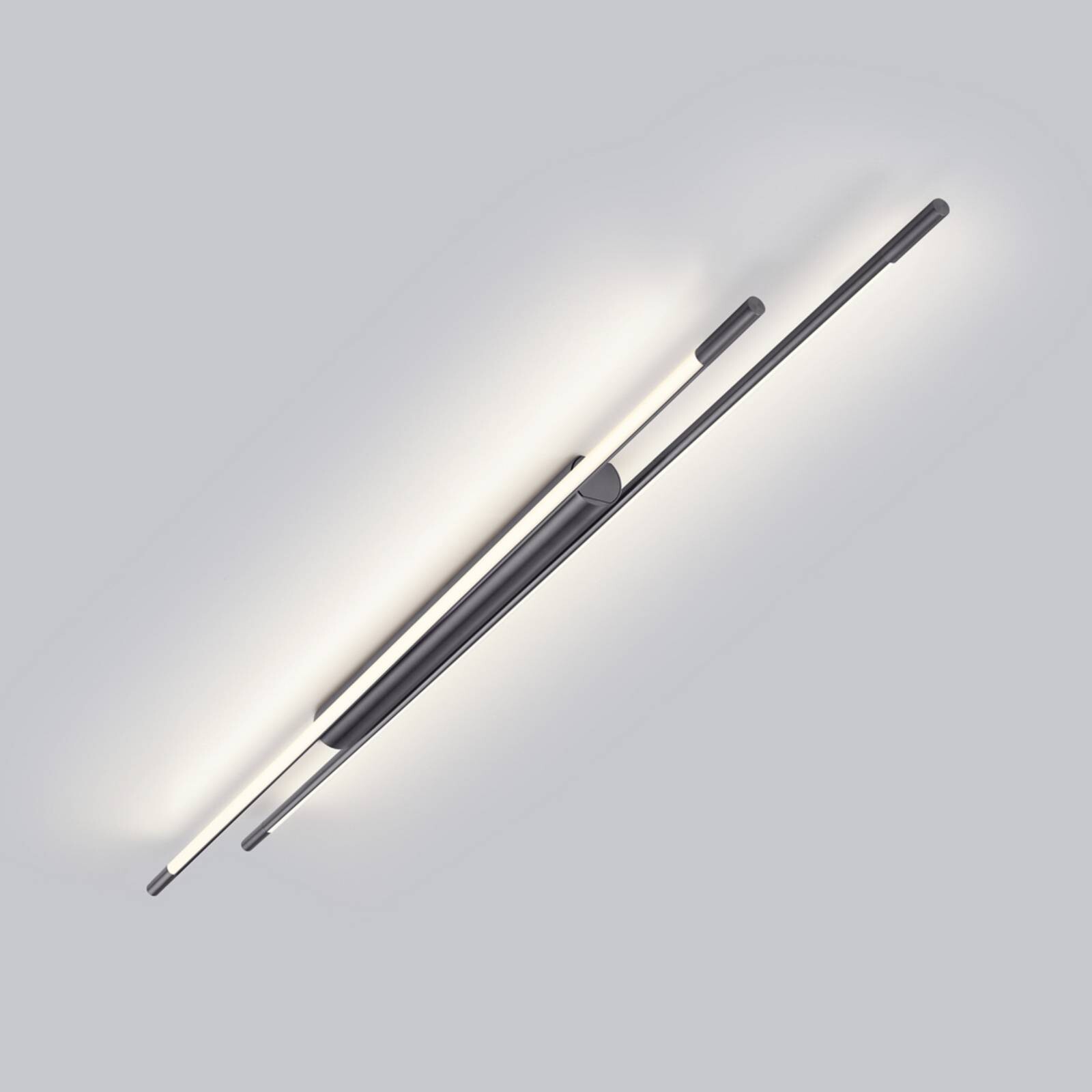 Helestra stropné LED svetlo LEDA, titánovo šedá, 150 cm, stmievateľné