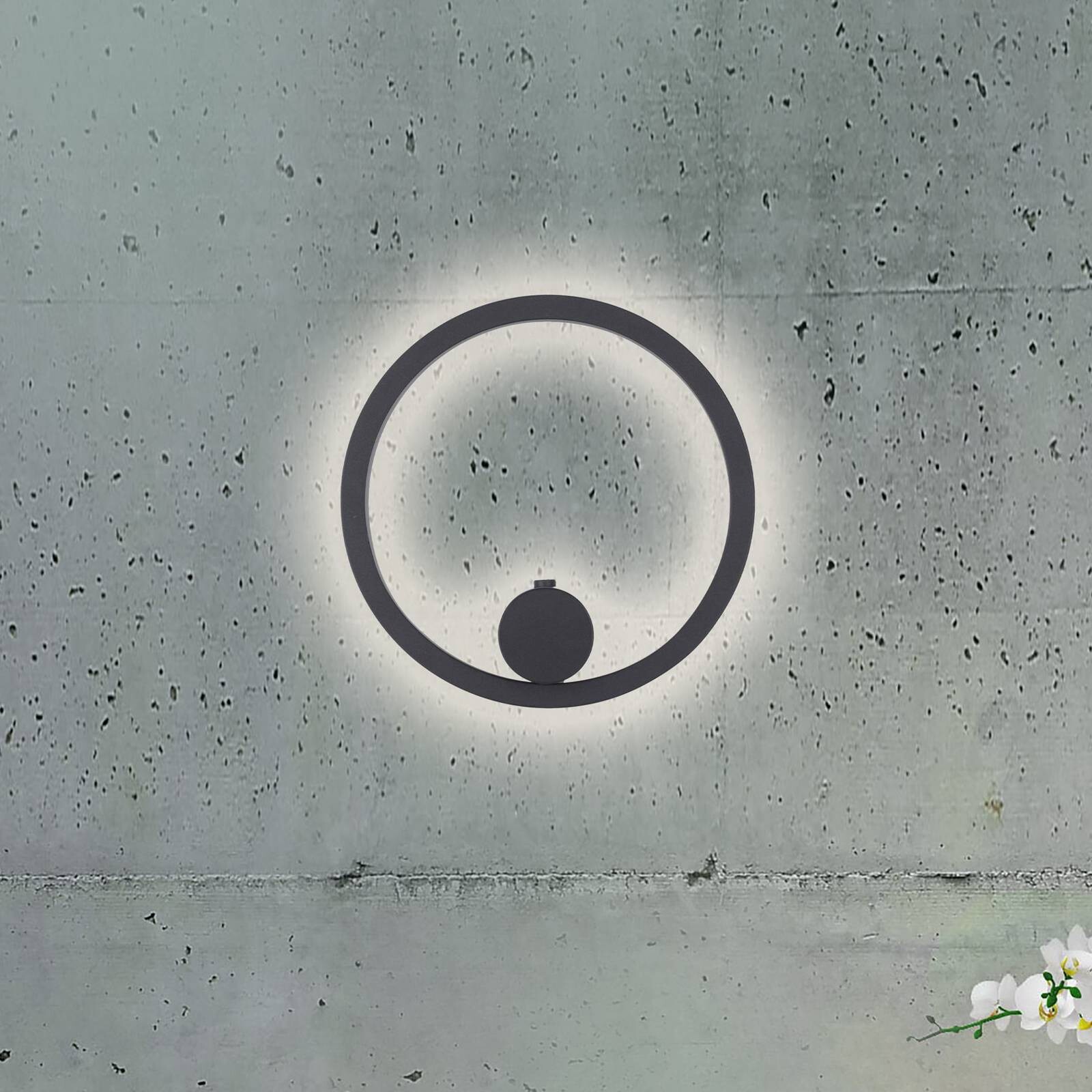 JUST LIGHT. LED akumulátorové nástenné svetlo Archie, čierne, 3 000 K