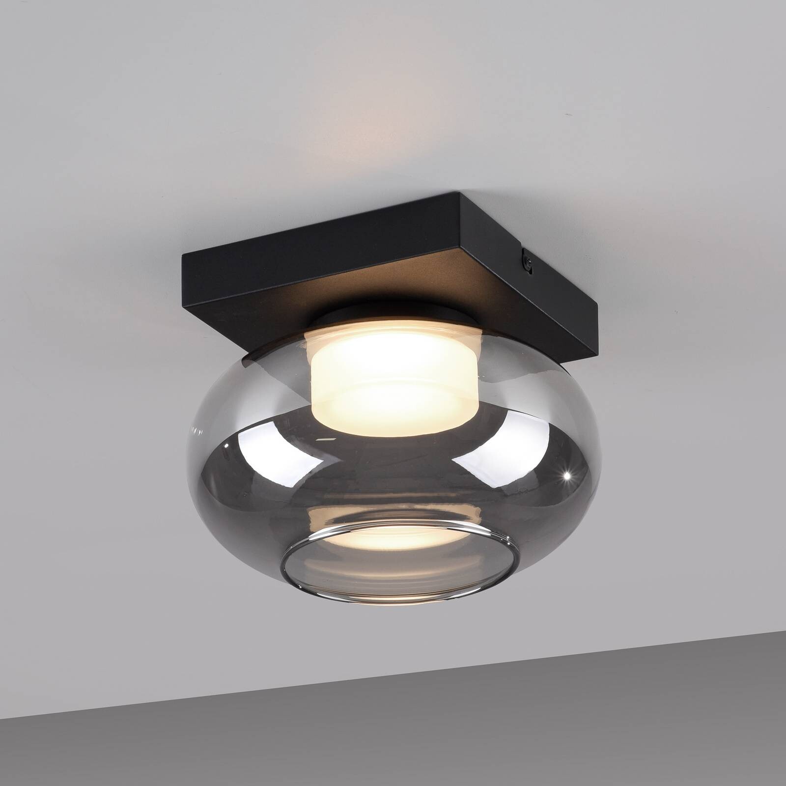 SCHÖNER WOHNEN stropné LED svetlo Sia, dymovo sivá 3 000 K