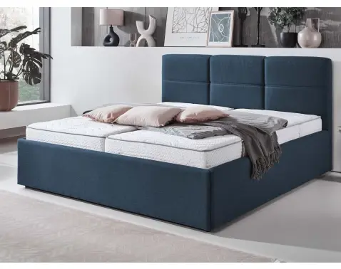 Posteľ Domango 140x200 cm, denimovo modrá látka%