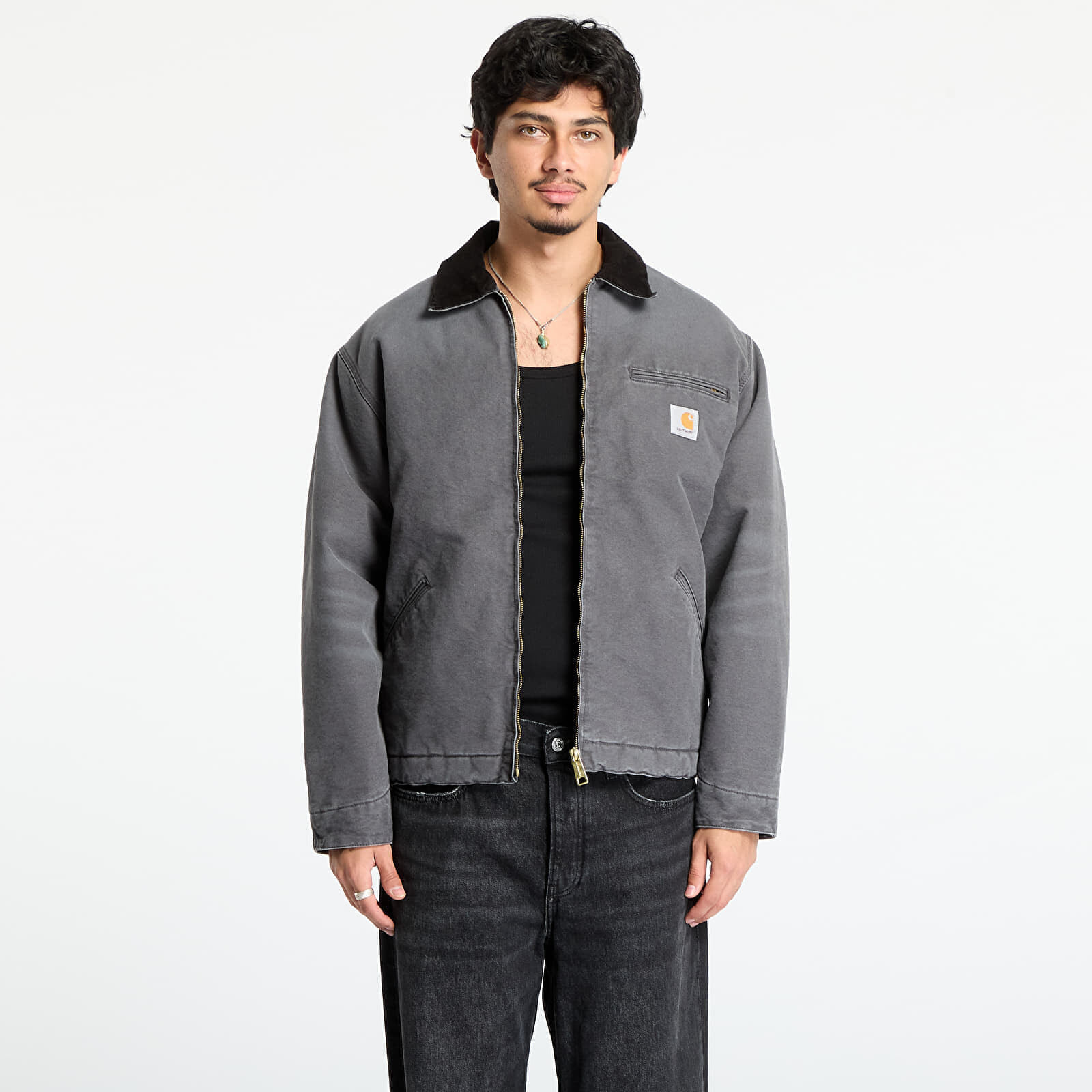 Bunda Carhartt WIP OG Detroit Jacket UNISEX Graphite/ Black Stone Canvas M