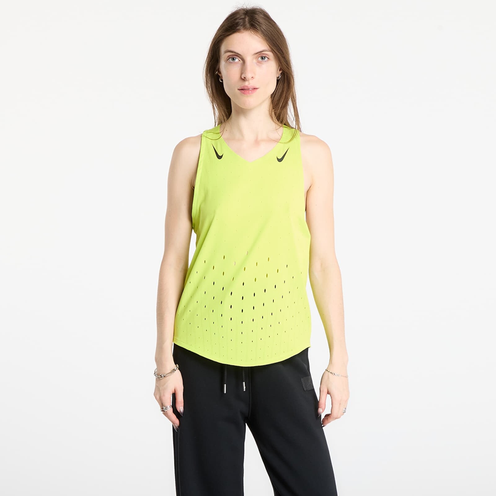 Nike AeroSwift Women's Dri-FIT ADV Running Singlet Cyber/ Black L