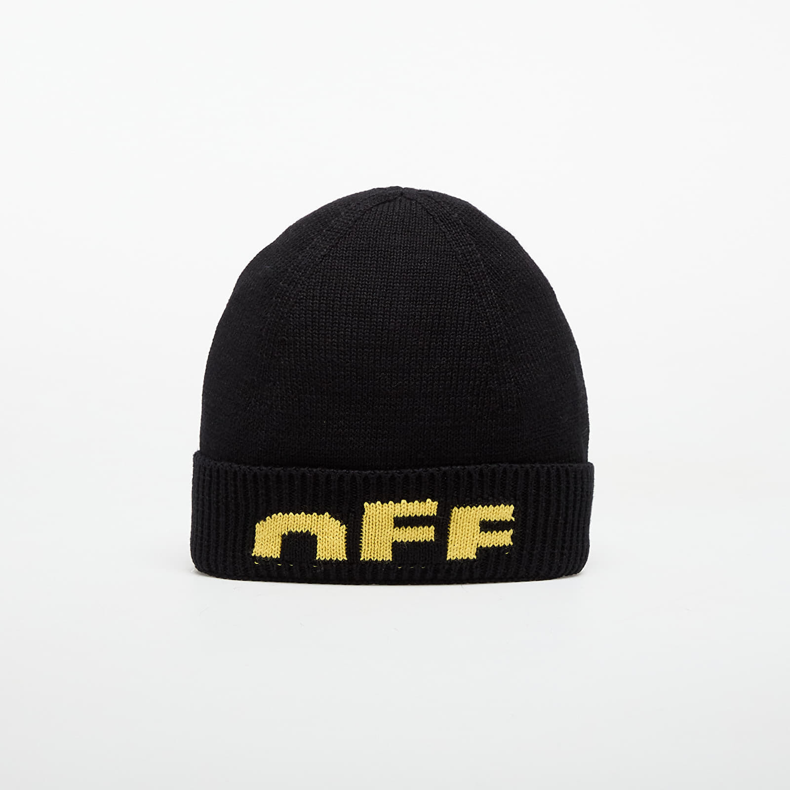 Čiapka OFF-WHITE KIDS Type Logo Beanie Black/ Yellow II