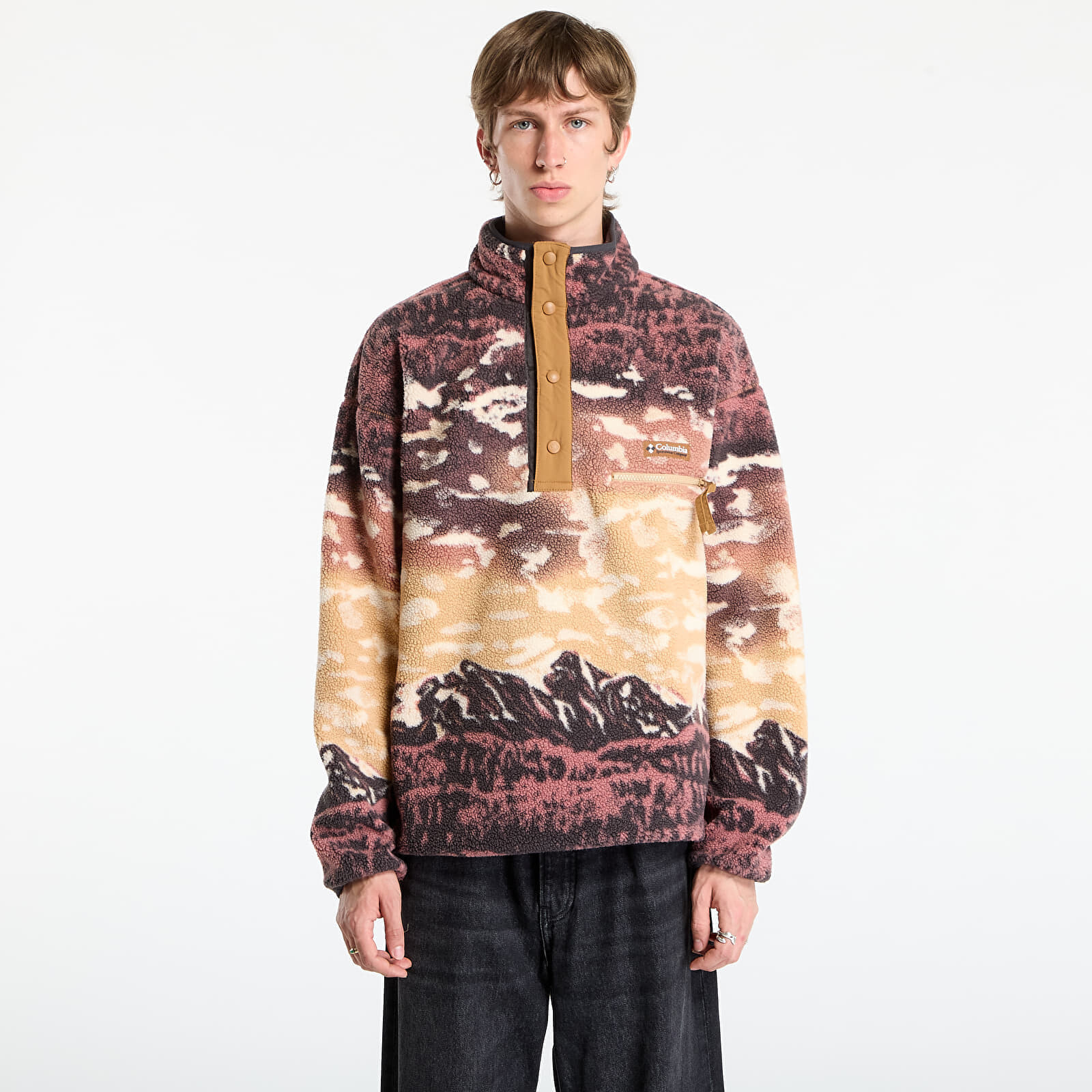 Mikina Columbia Helvetia™ II Printed Half Snap Fleece Camel Brown Sisters S