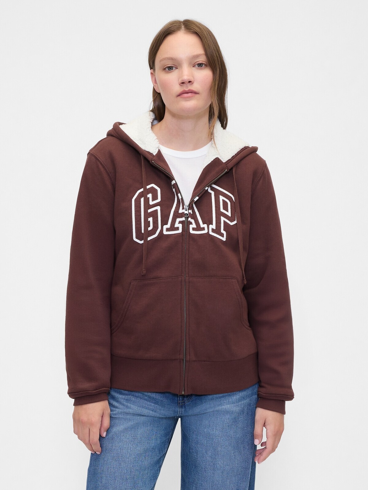 GAP Insulated Sweatshirt Logo Sherpa - Women's