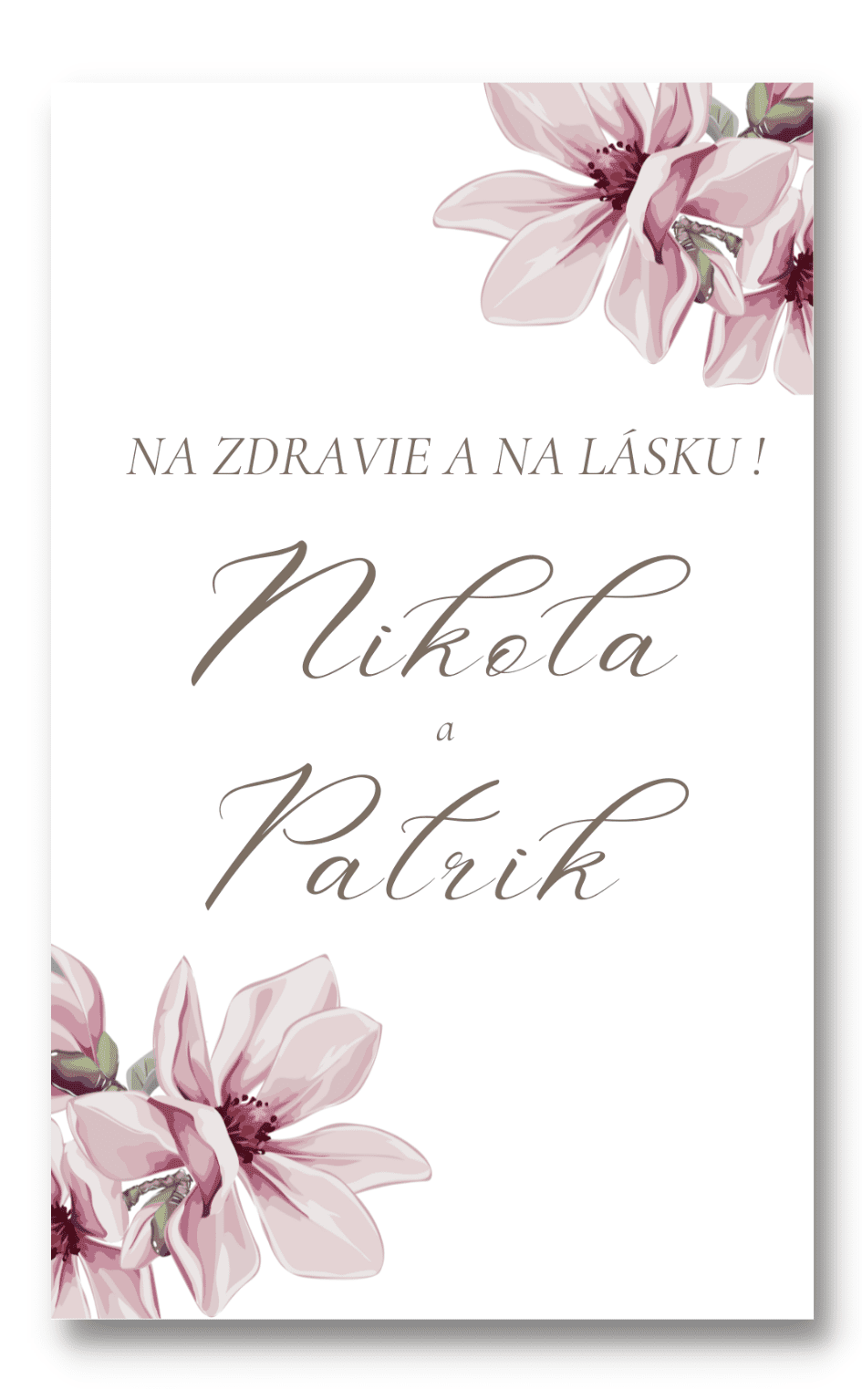 Personal Etiketa na fľašu - Magnólia Zvoľte množstvo: od 15 do 30 ks