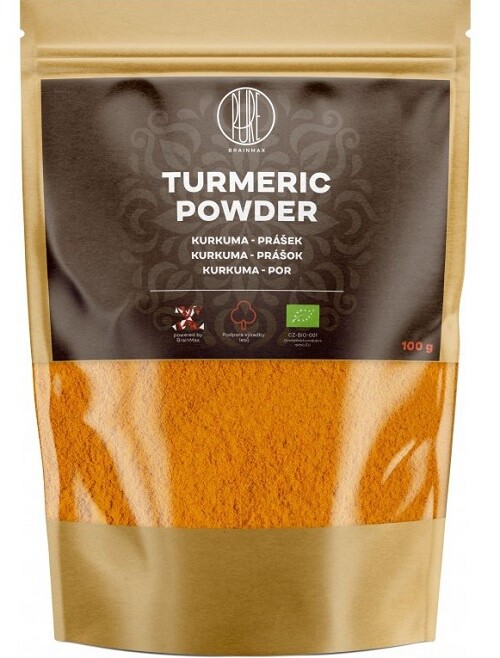 Brainmax pure turmeric powder kurkuma bio prášek - 100 g