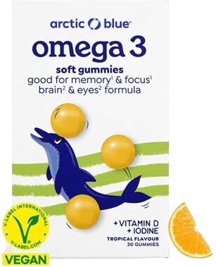 Arctic blue® kids vegan omega 3 (250mg dha & vitamin d 200iu) 30