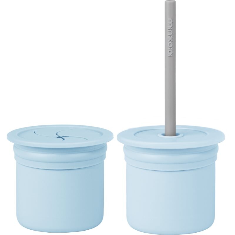 Minikoioi Sip+Snack Set jedálenská sada Mineral Blue / Powder Grey 1 ks