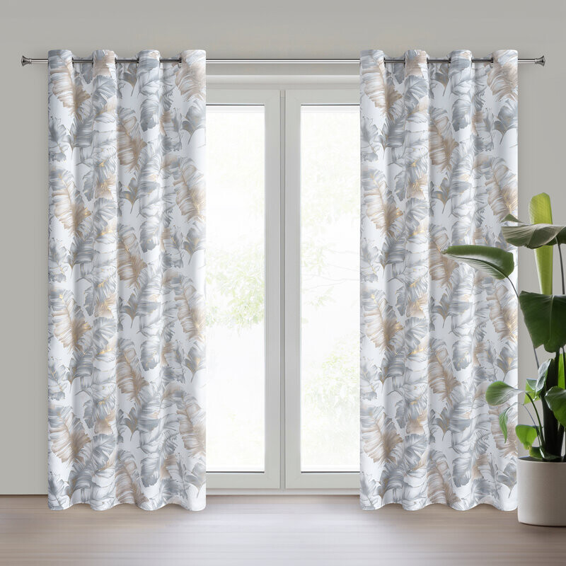 ArtFir Zatemňovací záves LAYLA 3 K | strieborná/šampaň 140 x 250 cm