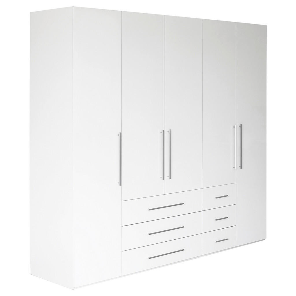 Xora SKRIŇA S OTOČNÝMI DVERAMI, biela, biela s vysokým leskom, 244/218,6/59,4 cm