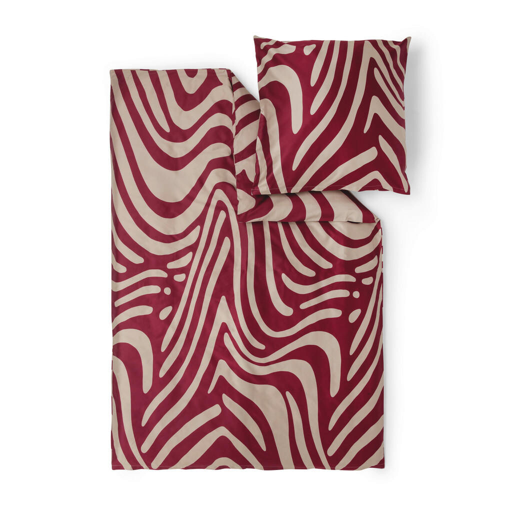 S. Oliver POSTEĽNÁ BIELIZEŇ, makosatén, bordová, béžová, 135/200 cm