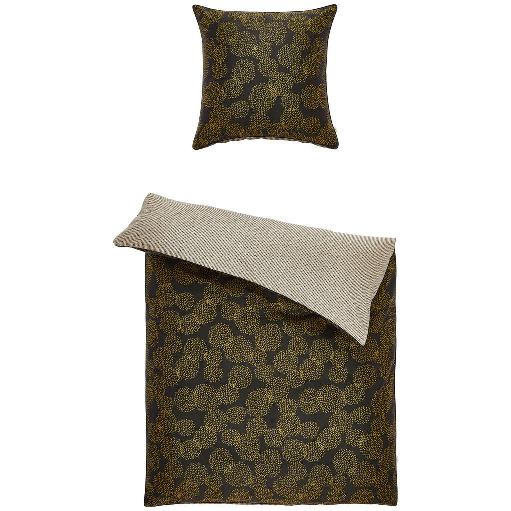 Esprit OBOJSTRANNÁ POSTEĽNÁ BIELIZEŇ, satén, čierna, zlatá, béžová, 135/200 cm