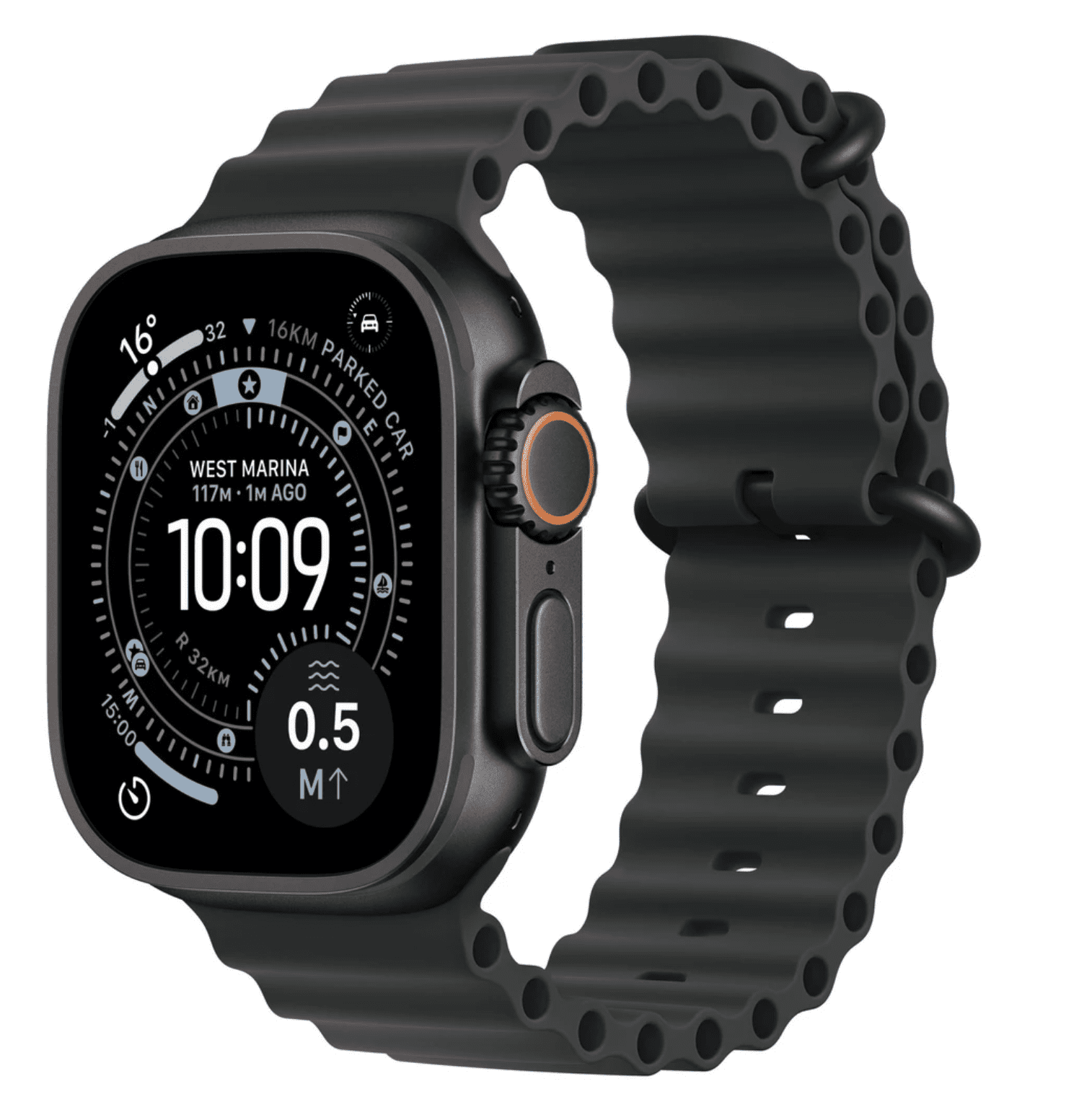 APPLE Watch Ultra 3 GPS + Cellular 49mm čierny titán - čierny oceánsky remienok