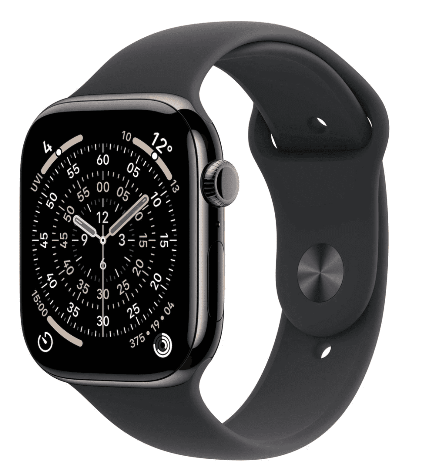 APPLE Watch 11 GPS + Cellular 46mm Bridlicovo šedý titán s čiernym športovým remienkom- S/M