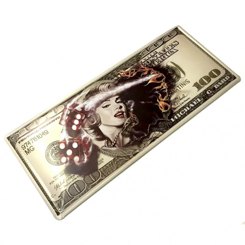 Plechová ceduľa Dollar - farebná