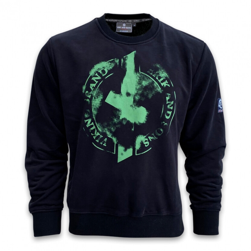 Mikina Erik and Sons Bilroy - čierna-zelená, L