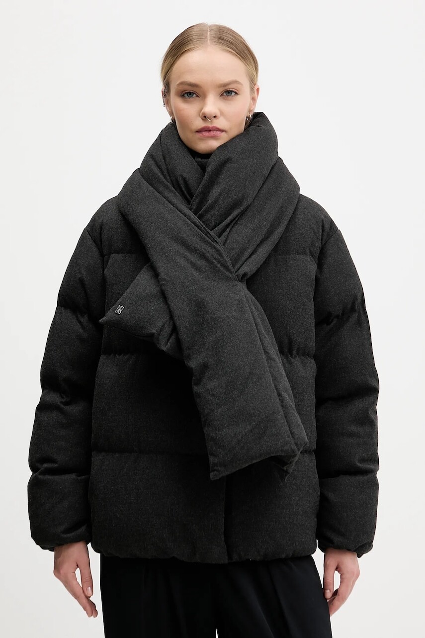 Bunda HUGO čierna farba, zimná, 50547223