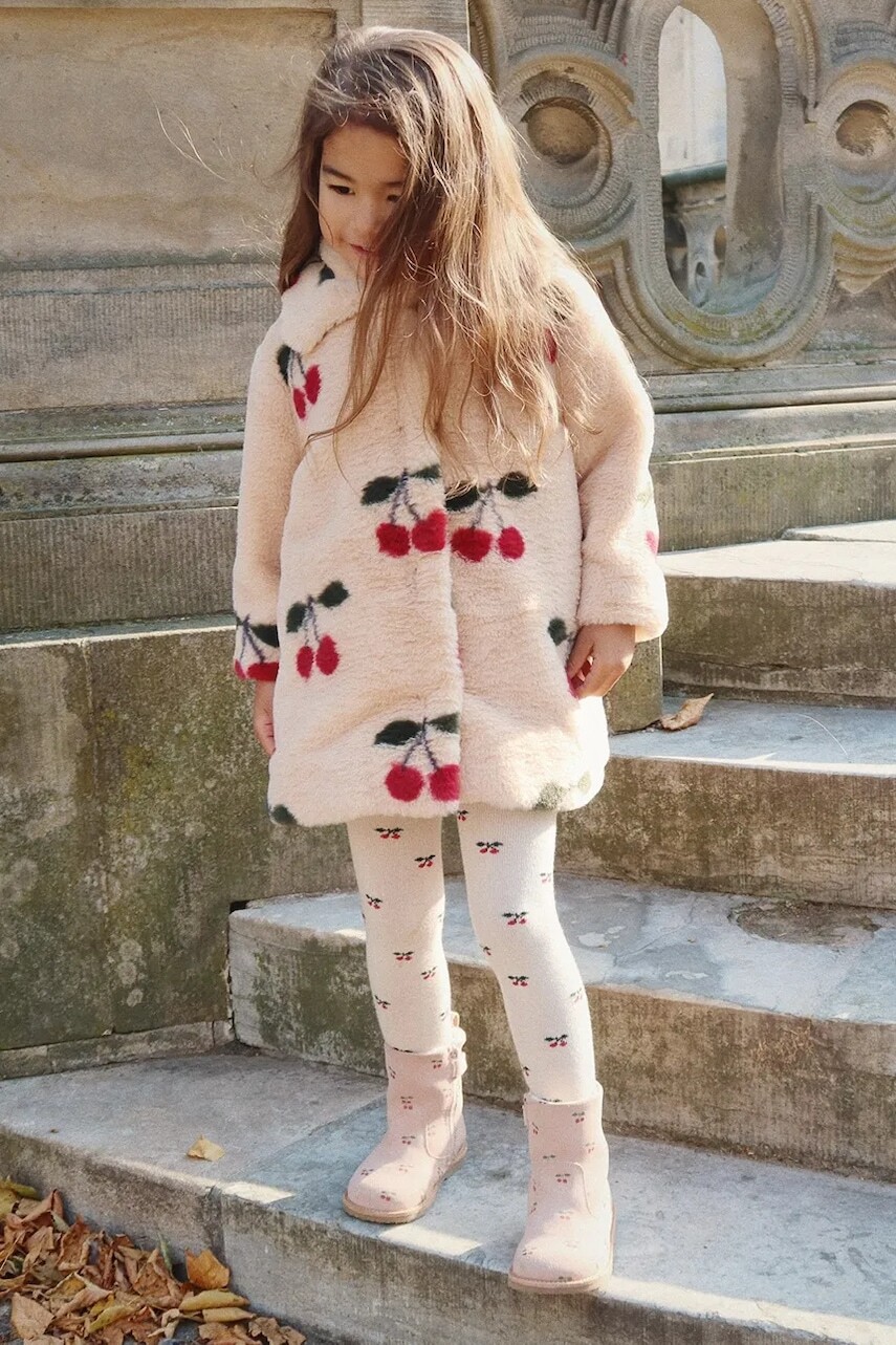 Detský kabát Konges Sløjd FUZZIE COAT GRS béžová farba, KS103470