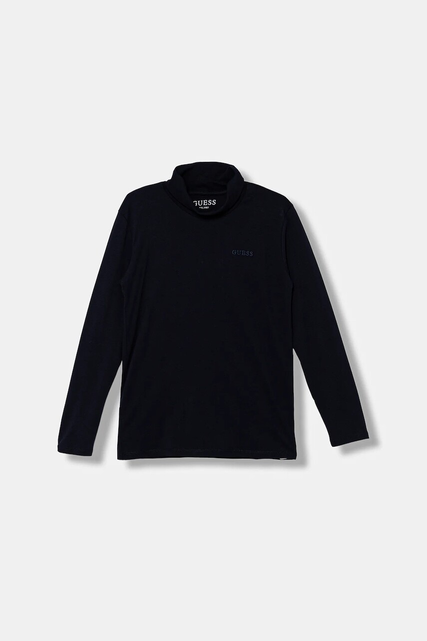 Detská bavlnená košeľa s dlhým rukávom Guess tmavomodrá farba, jednofarebná, L5BI17 KA260