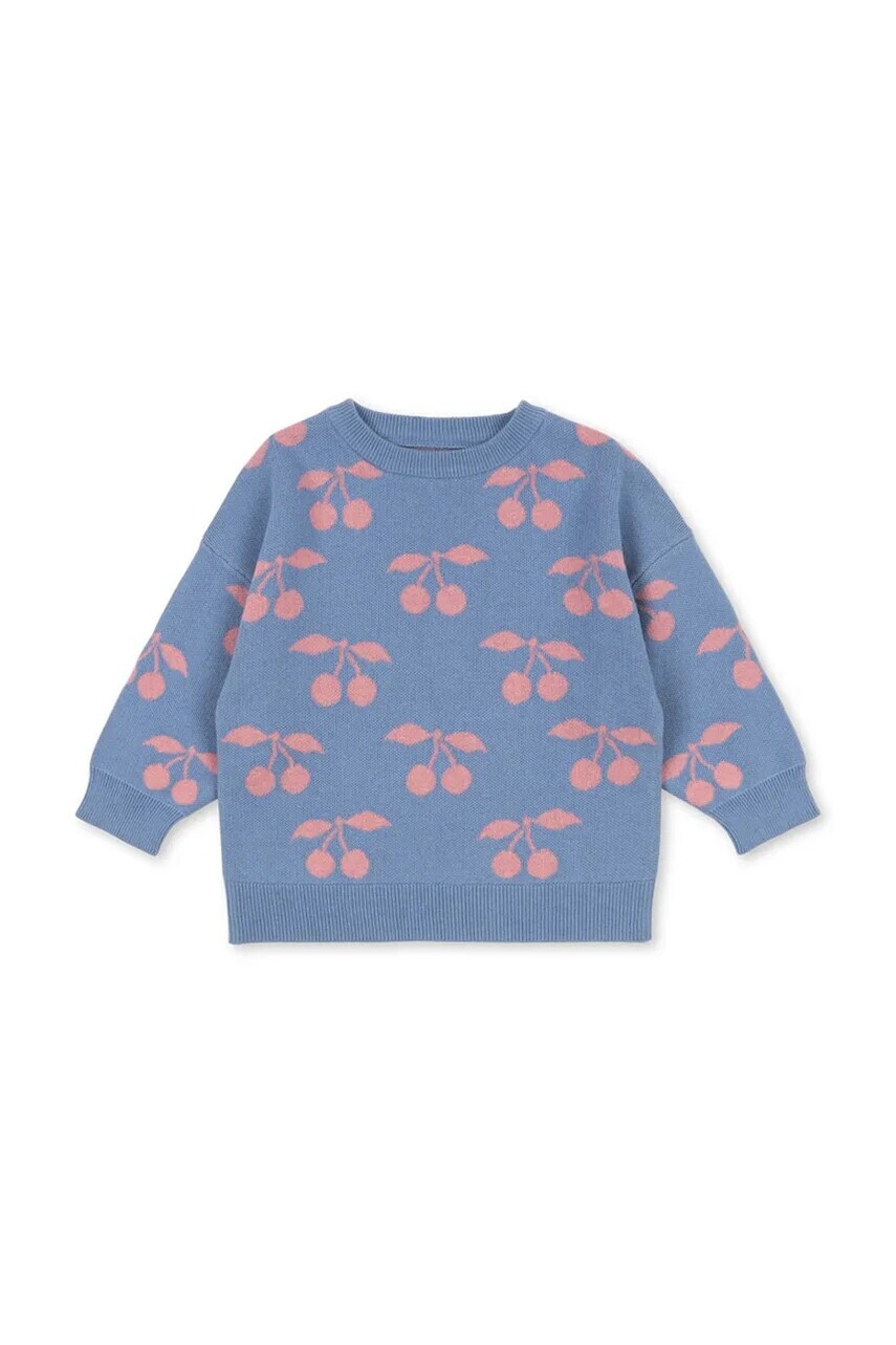 Detský bavlnený sveter Konges Sløjd LAPIS KNIT SWEATER GOTS fialová farba, KS103856