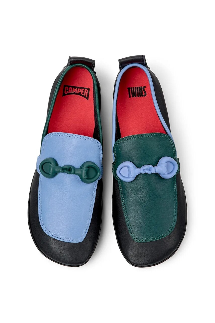 Kožené mokasíny Camper TWS čierna farba, na plochom podpätku, K201833-001