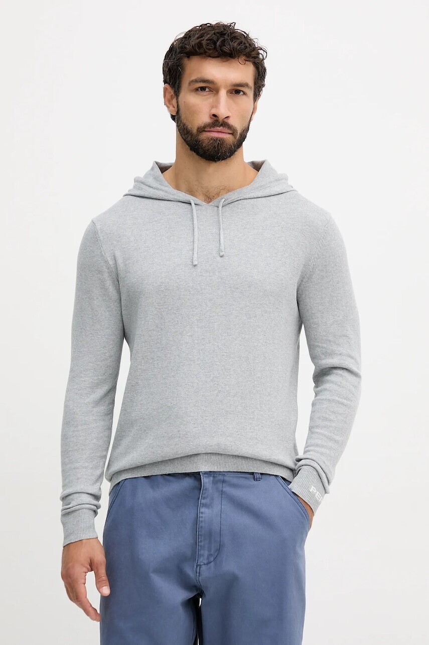 Sveter s prímesou kašmíru Pepe Jeans šedá farba, ľahké, PM7000009