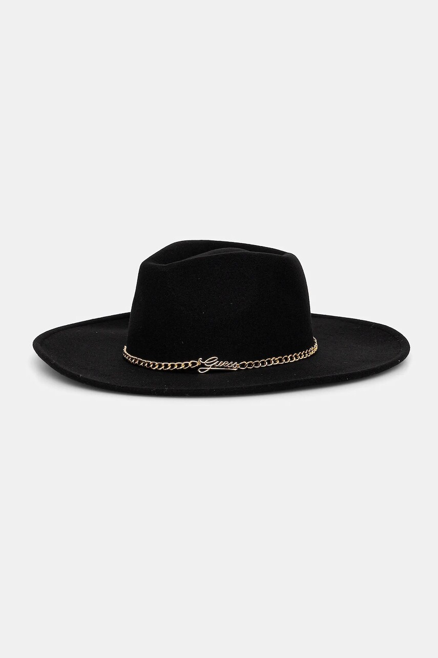 Klobúk Guess čierna farba, AW5367 POL01