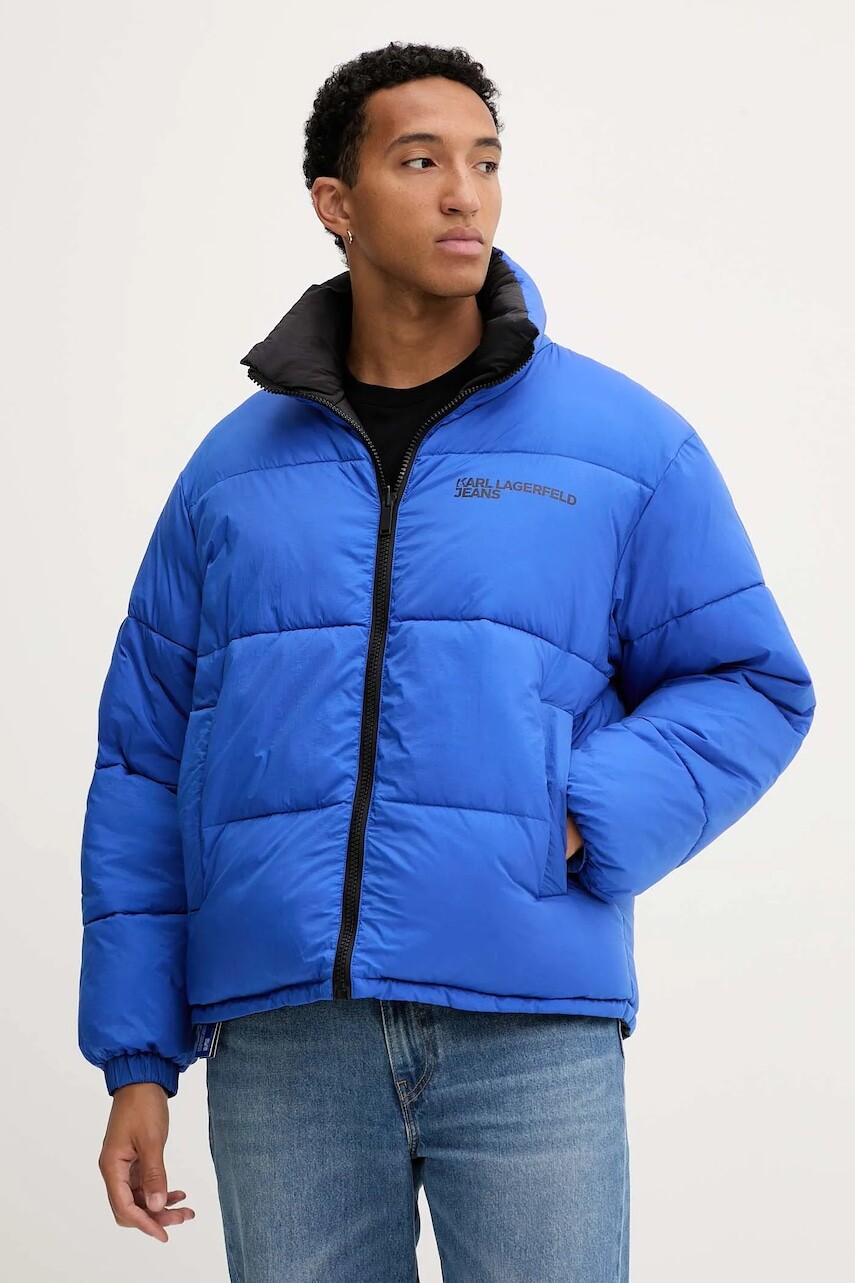 Obojstranná bunda Karl Lagerfeld Jeans čierna farba, zimná, oversize, A4M15033