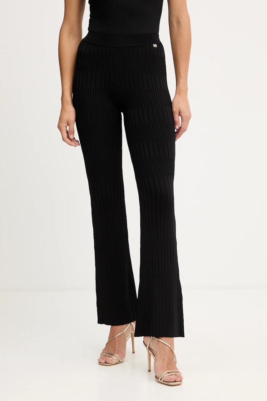 Nohavice Marciano by Guess JANET čierna farba, zvony, vysoký pás, 5YGB29 5881Z