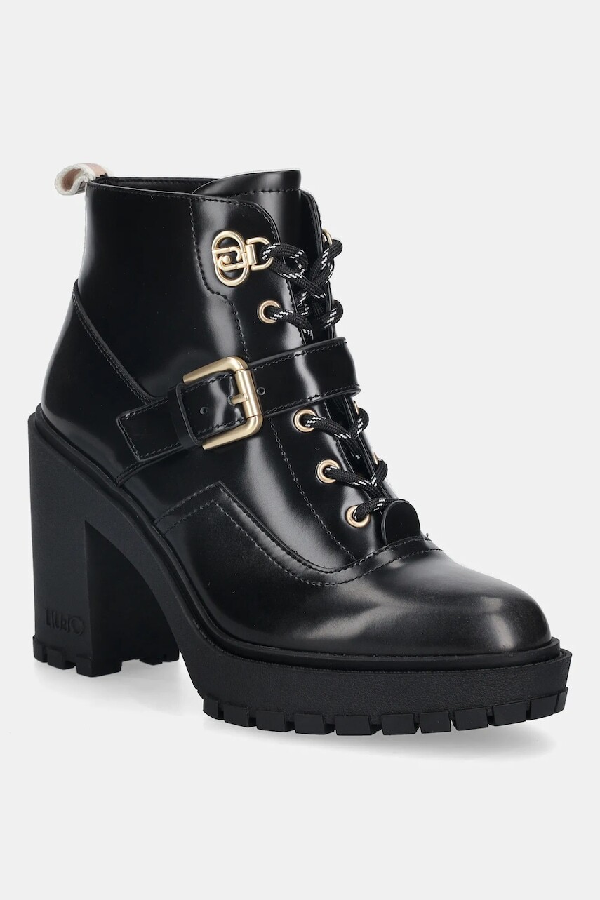 Členkové topánky Liu Jo RUBY 03 čierna farba, na podpätku, SF5071PX11222222