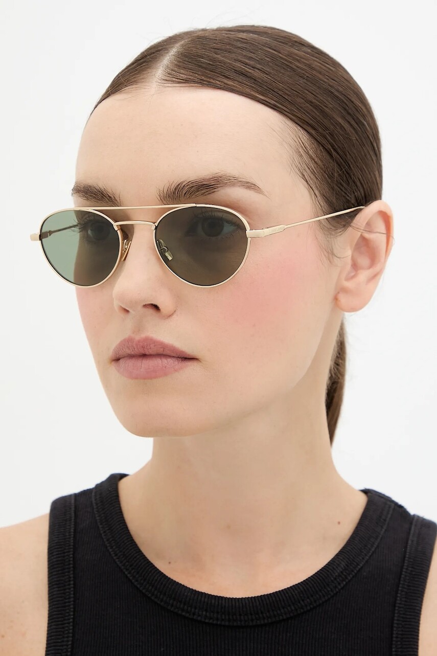 Slnečné okuliare Saint Laurent zlatá farba, SL 97