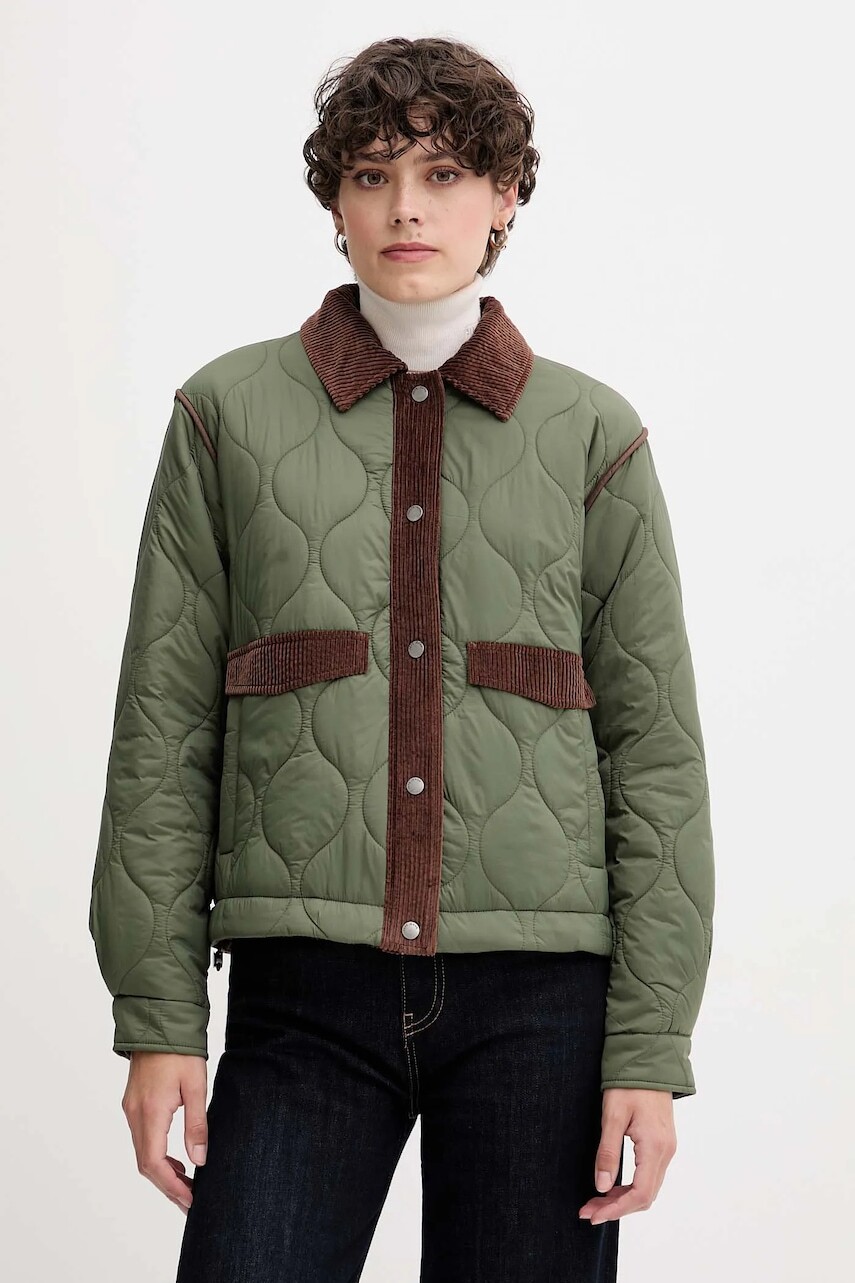 Bunda Pepe Jeans zelená farba, prechodná, PL4024342