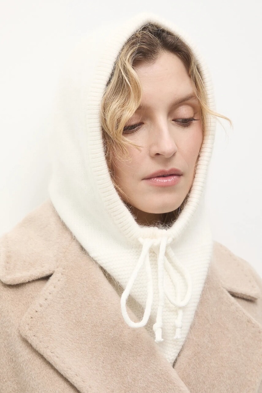 Vlnená kapucňa Answear.LAB béžová farba