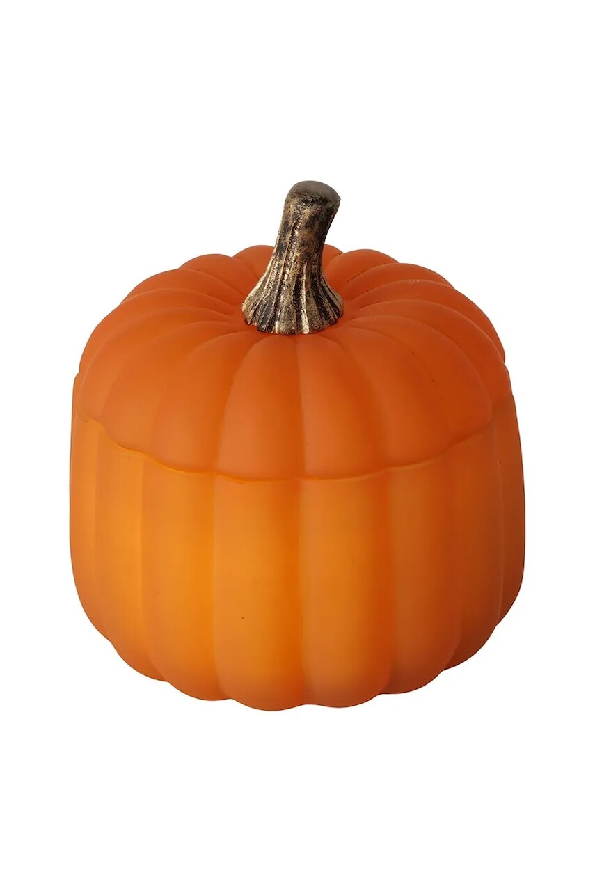 Ozdobná sviečka Boltze Pumpkin 12 x 11,5 cm oranžová farba