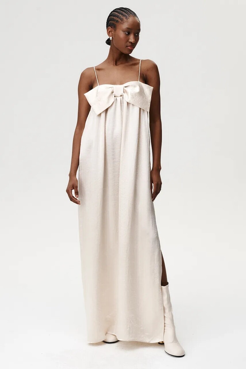 Šaty Undress Code béžová farba, maxi, oversize, 1038