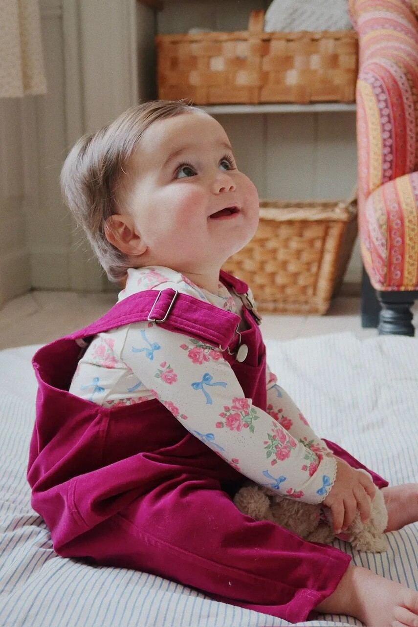 Detské nohavice Konges Sløjd BARBARA OVERALL bordová farba, jednofarebný, KS103687