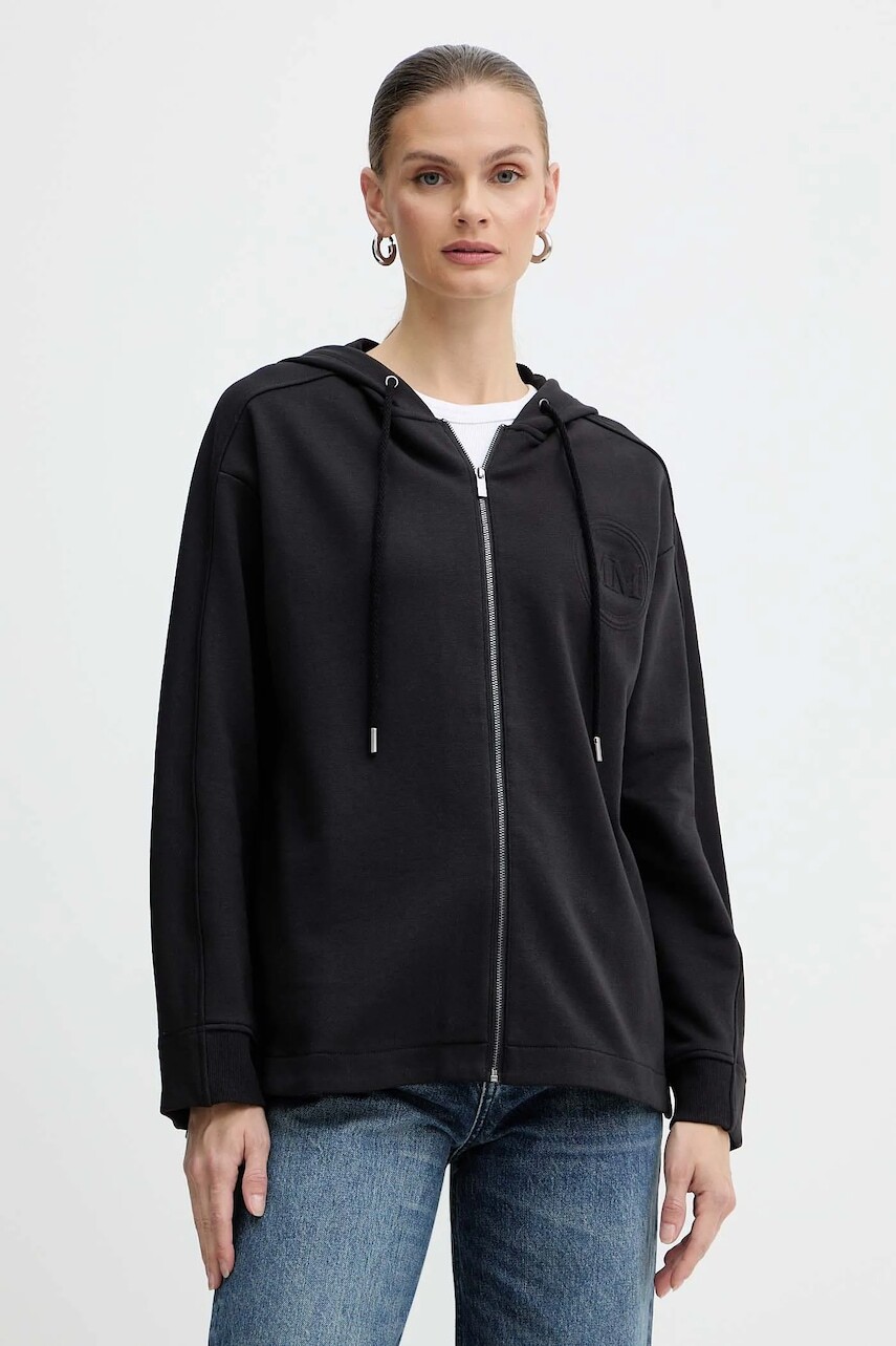 Mikina MM ONORE čierna farba, s kapucňou, jednofarebná, 2526926018600
