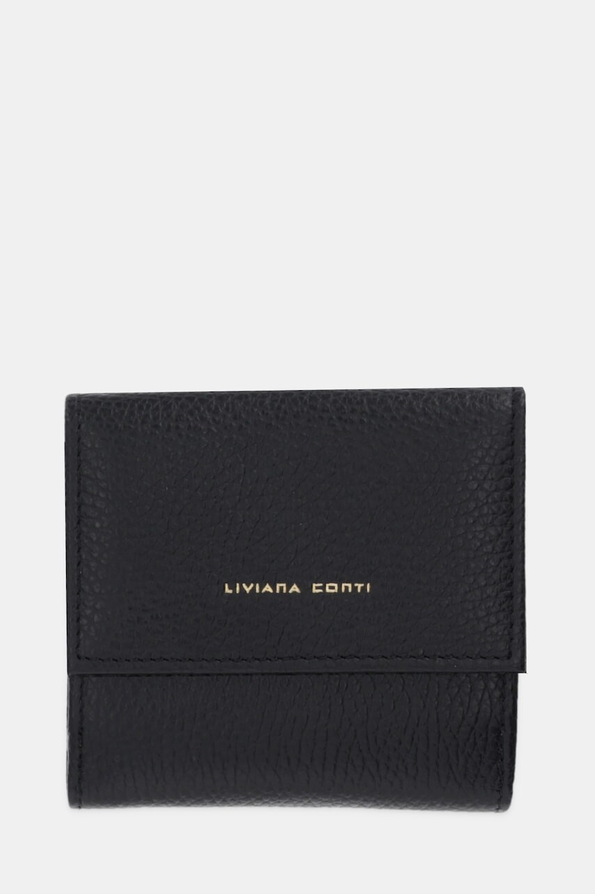 Kožená peňaženka Liviana Conti čierna farba, A5WB53