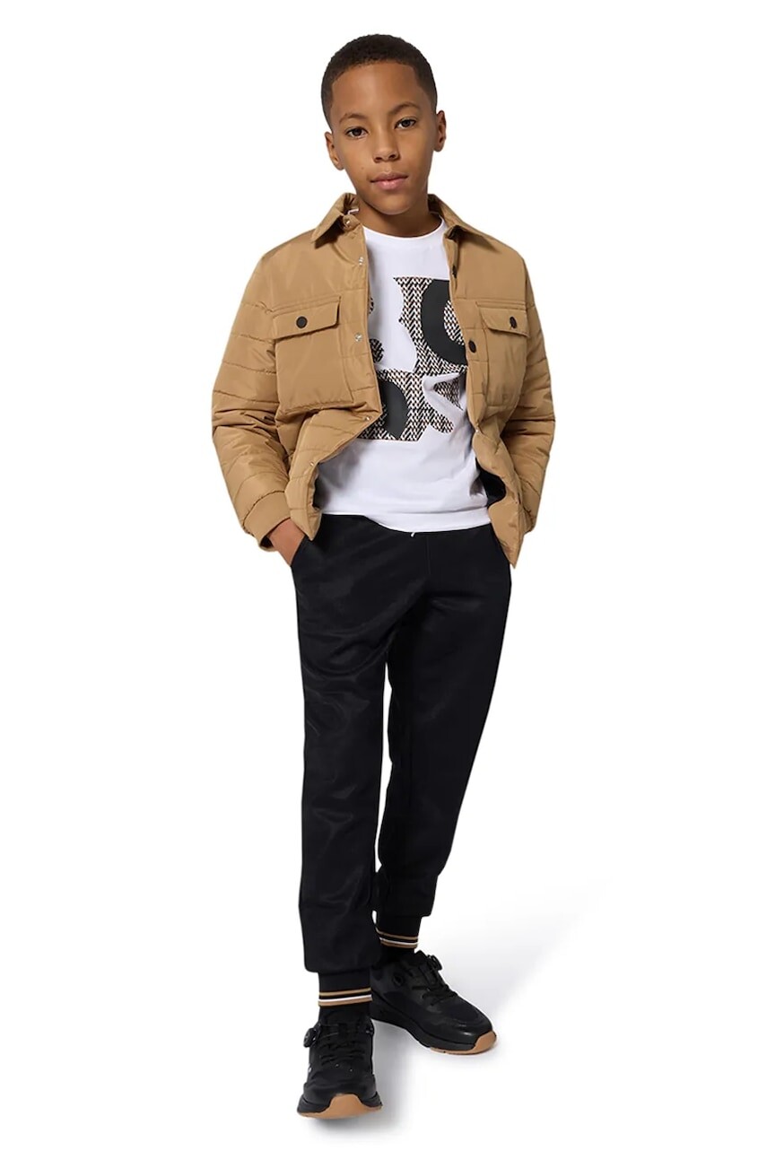 Detská bunda BOSS hnedá farba, J52392