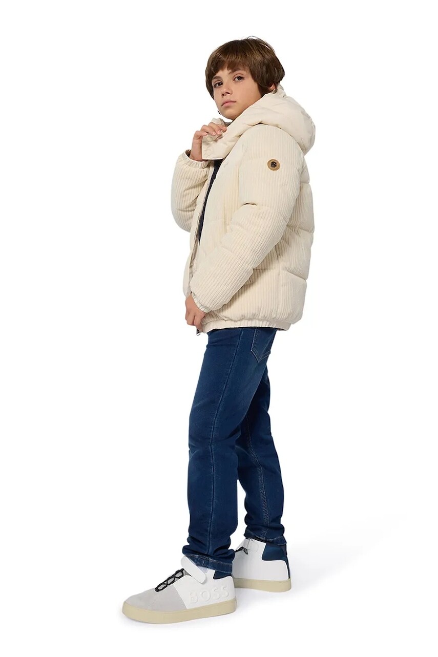 Detská bunda BOSS béžová farba, J52393