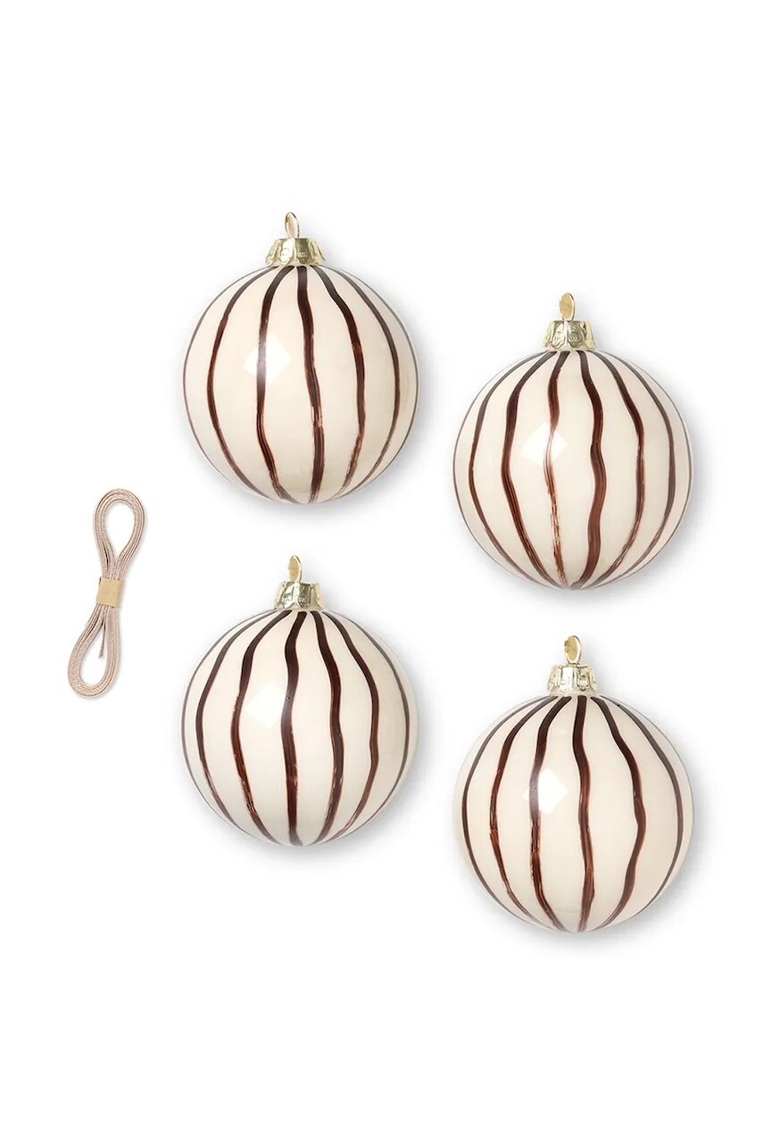 Vianočná dekorácia ferm LIVING 4-pak hnedá farba