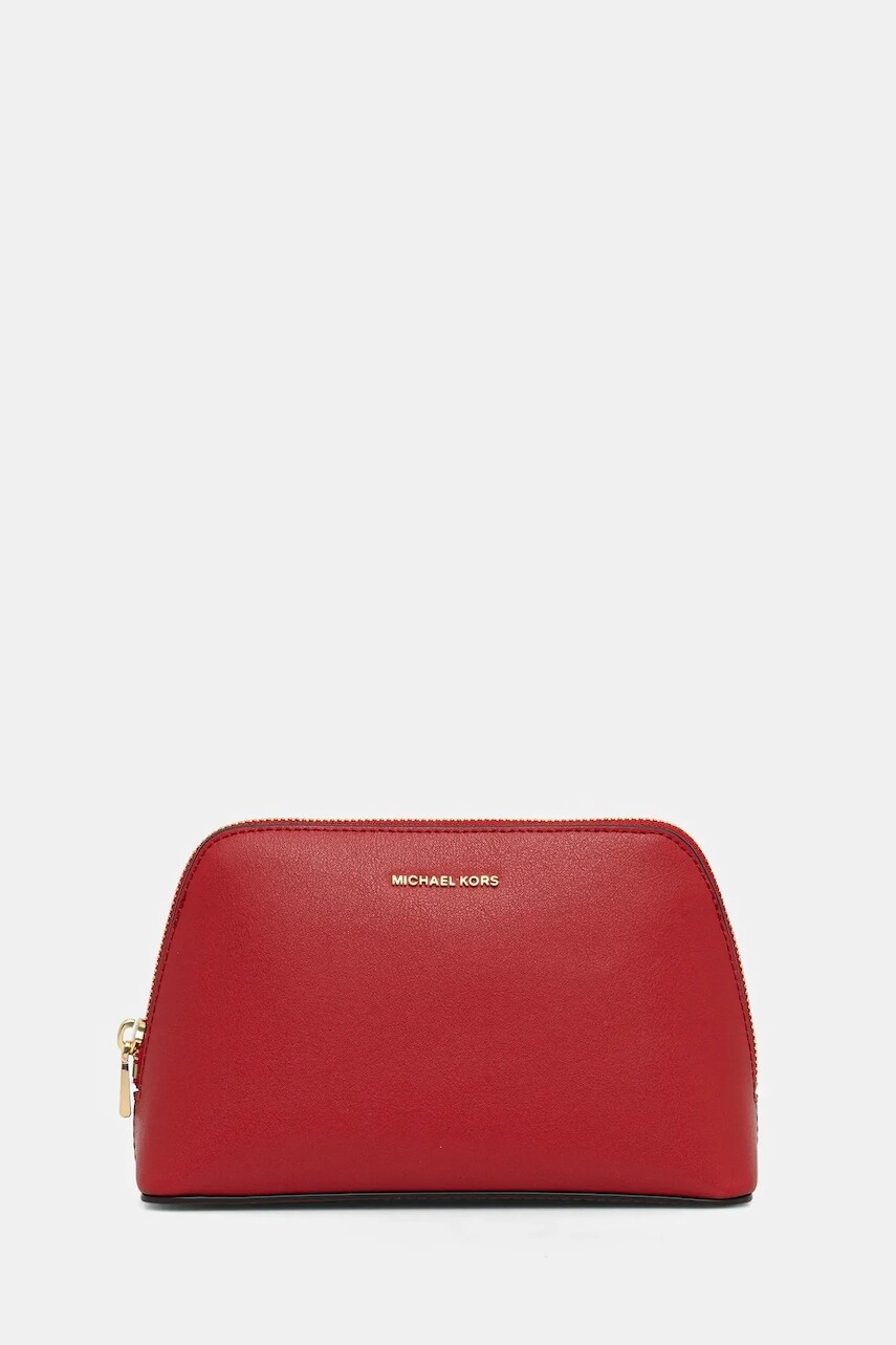 Kožená kozmetická taška MICHAEL Michael Kors červená farba, 32F5GJ6T2T