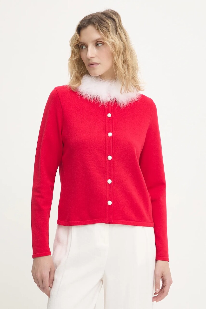 Kardigán The Sleeper červená farba, ľahký, MKCG09P013F
