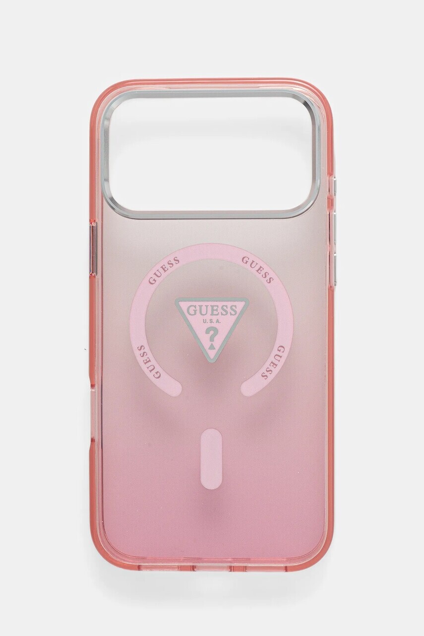 Puzdro na mobil Guess iPhone 17 Pro Max ružová farba, GUHMP17XHGTMLCGP