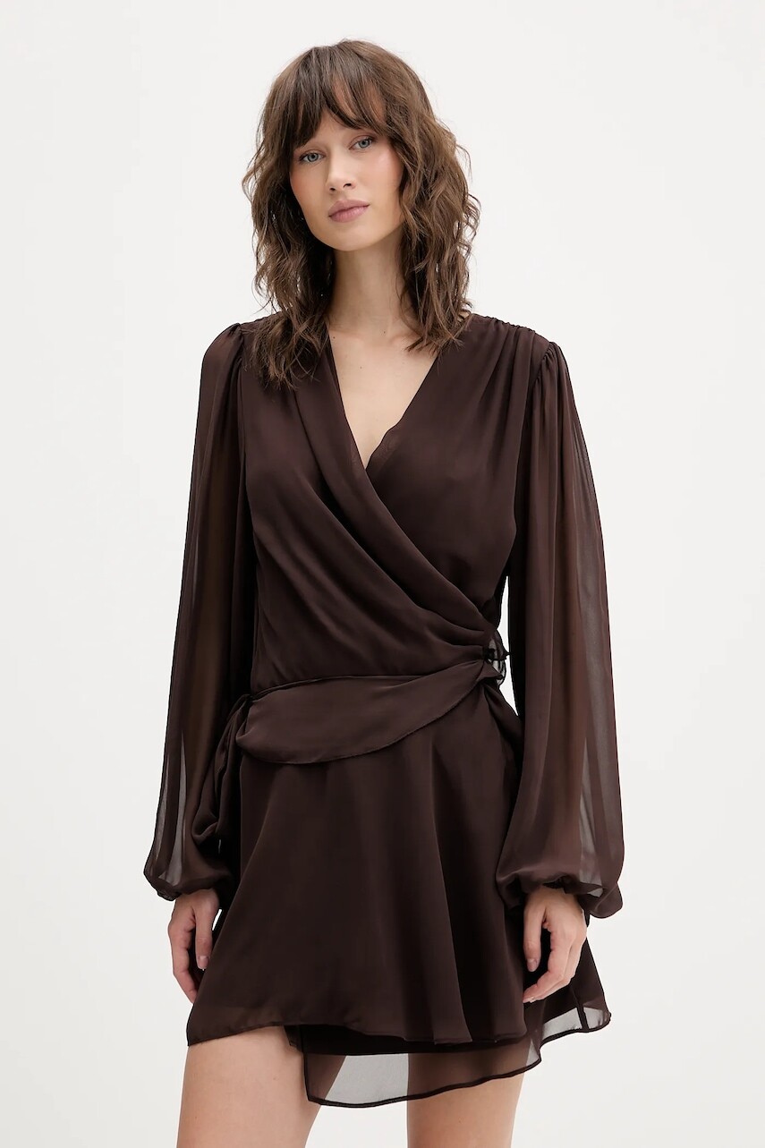 Šaty Abercrombie & Fitch hnedá farba, mini, rovný strih, KI159-6295-450