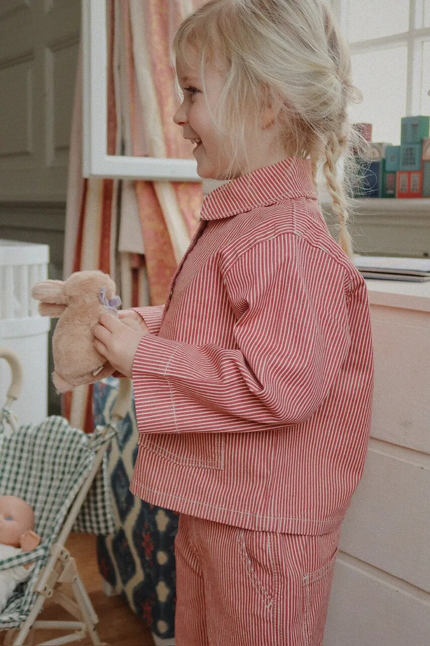 Detská bavlnená bunda Konges Sløjd LUC SHIRT JACKET GOTS oranžová farba, KS104352