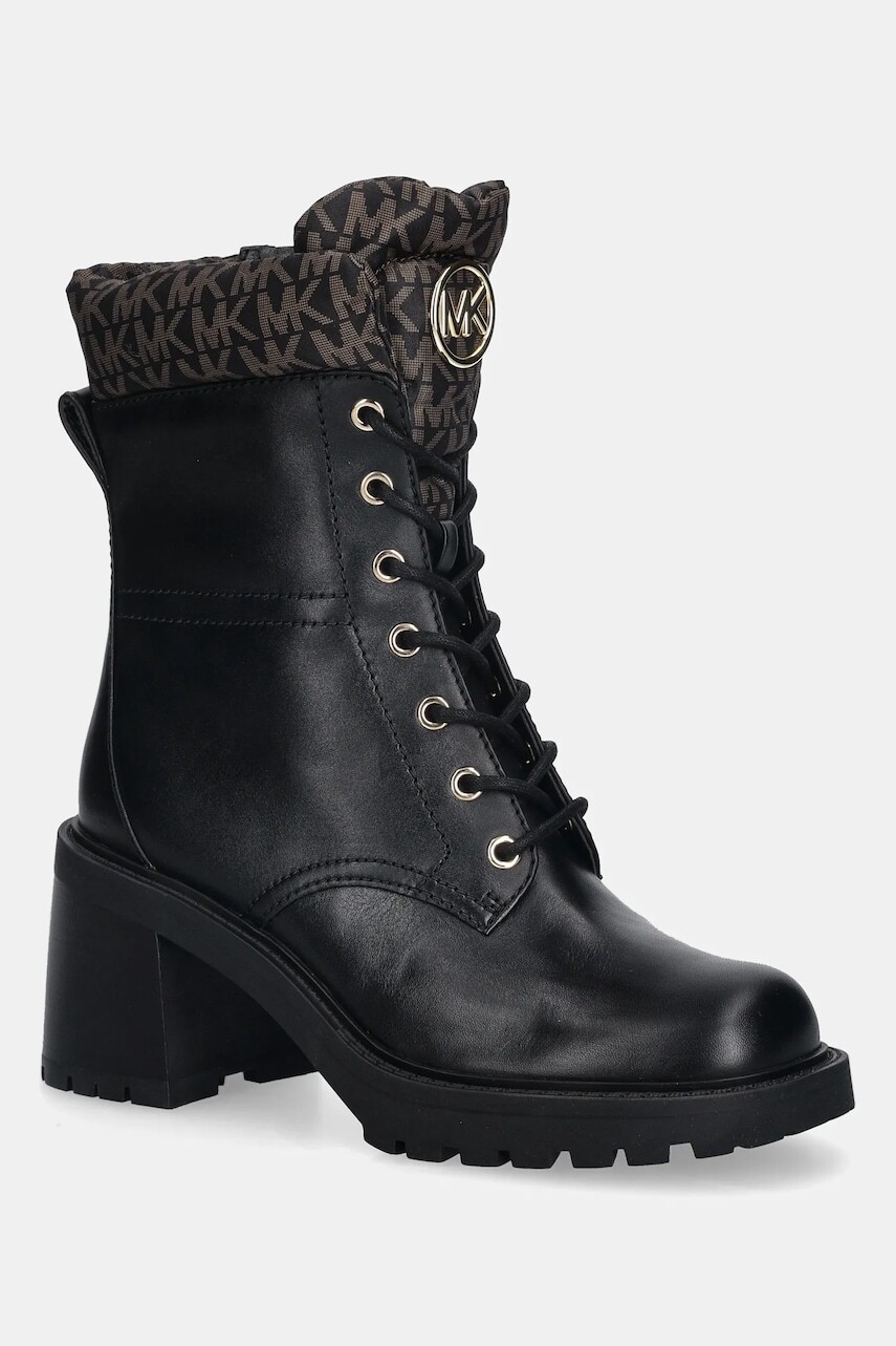 Kožené členkové topánky MICHAEL Michael Kors Cade čierna farba, na podpätku, 40F5CAME6L.292