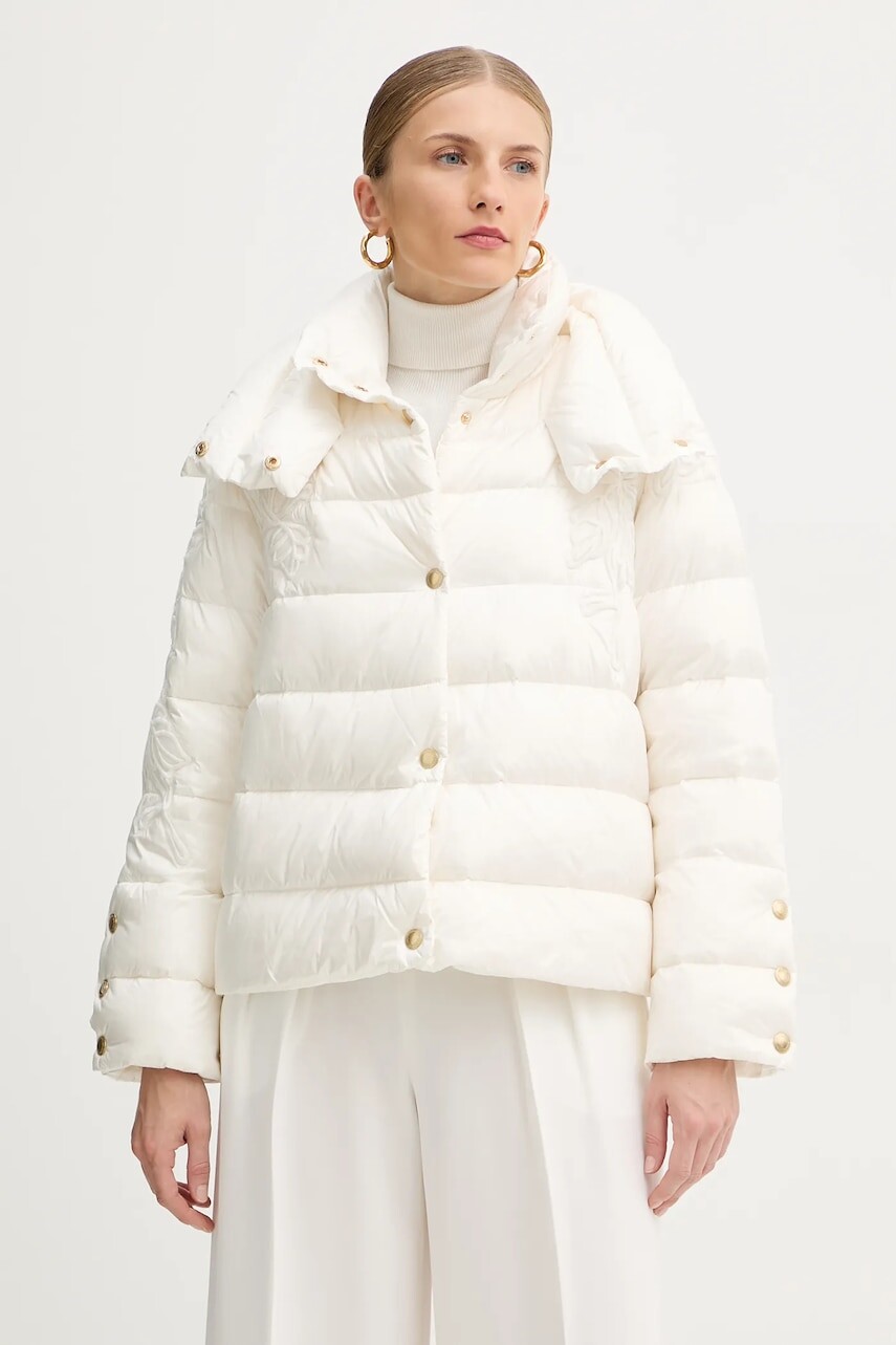 Bunda ERMANNO Firenze béžová farba, zimná, 57TA009EX3